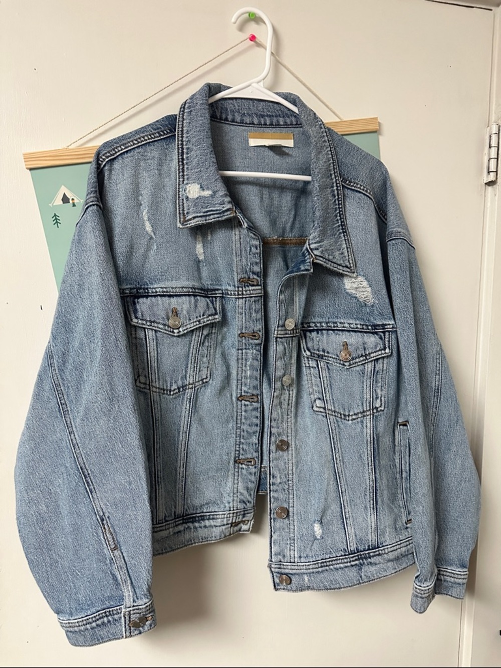 Old Navy Light Blue Distressed Denim Jacket